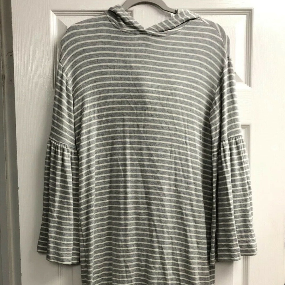 Lou & Grey Striped Dress Bell Sleeve Dress S - Picture 2 of 7
